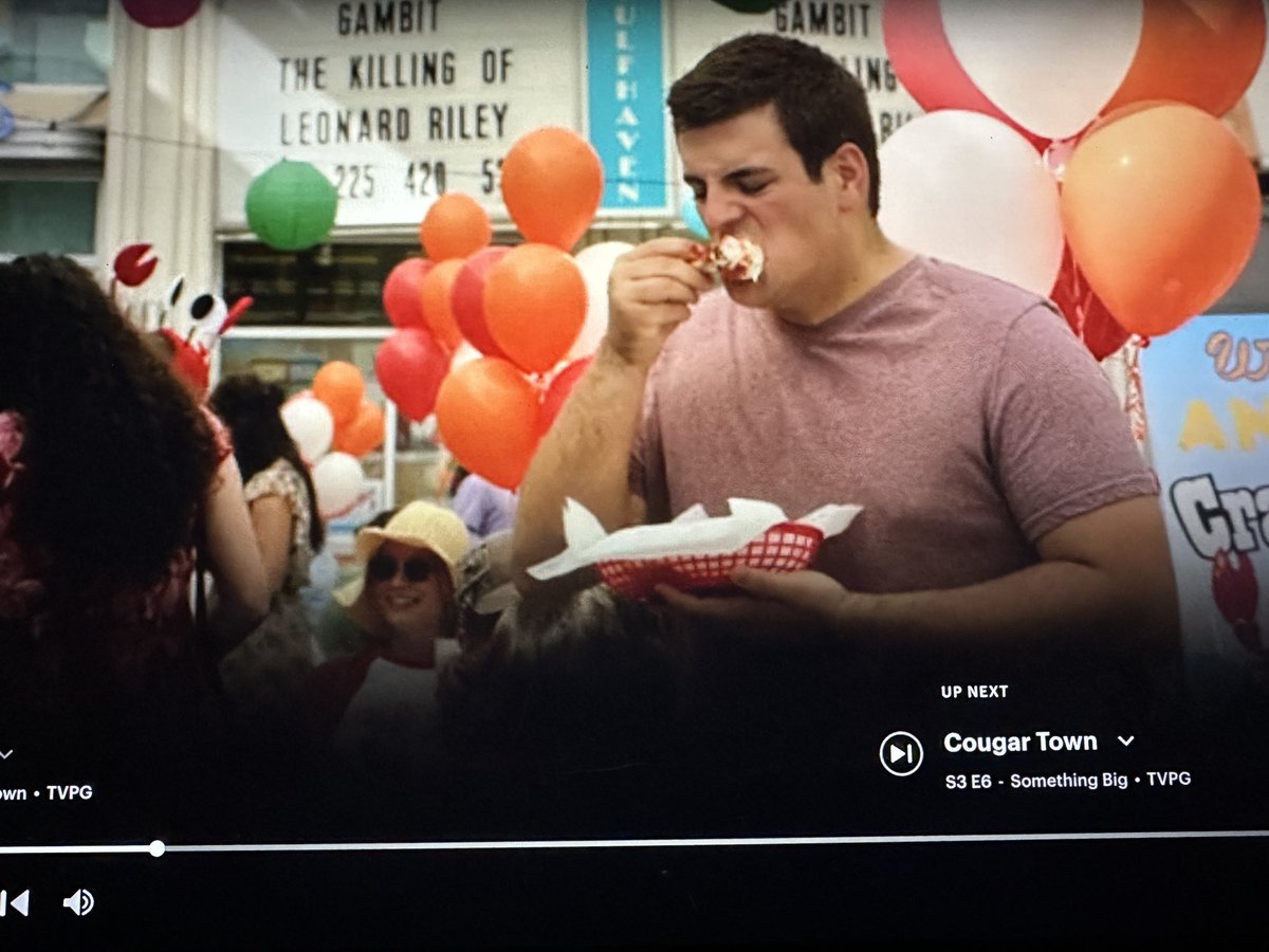 12-ish years ago at 7-ish in the morning in a crammed room full of “extras” I was plucked and asked if I’d be okay with eating hot wings. 

Of course I said yes. 

And surely it was <a href="/VDOOZER/">Bill Lawrence</a> directing. 

One of the coolest 0.18304 seconds of my life. 

I should start a Cameo.