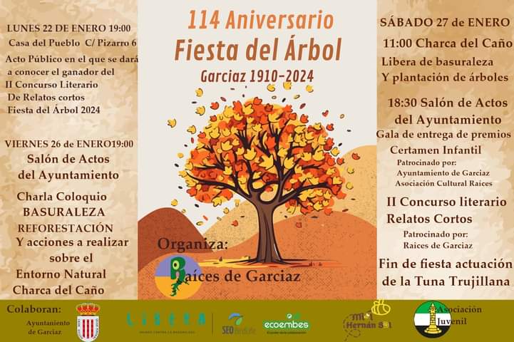 #Garciaz, #fiestadelarbol, #apadrinamientoslibera, 
En Garciaz celebraremos el árbol.