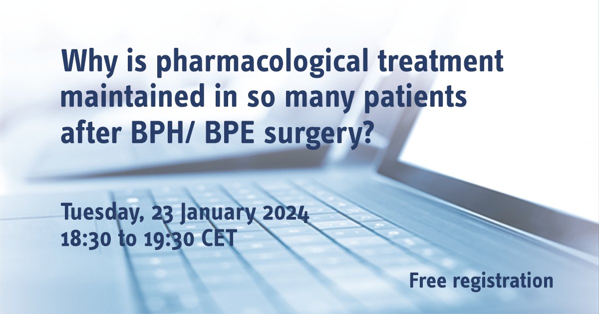 New #UROwebinar on reasons for #LUTS persistence after BPH/BPE surgery. Are new surgeries less effective? Are we postponing surgeries for too long? Does OAB or underactive bladder play a role? Find out the answers. Register now & claim your CME credit 👇 webinars.uroweb.org/EAU/webinars/1…