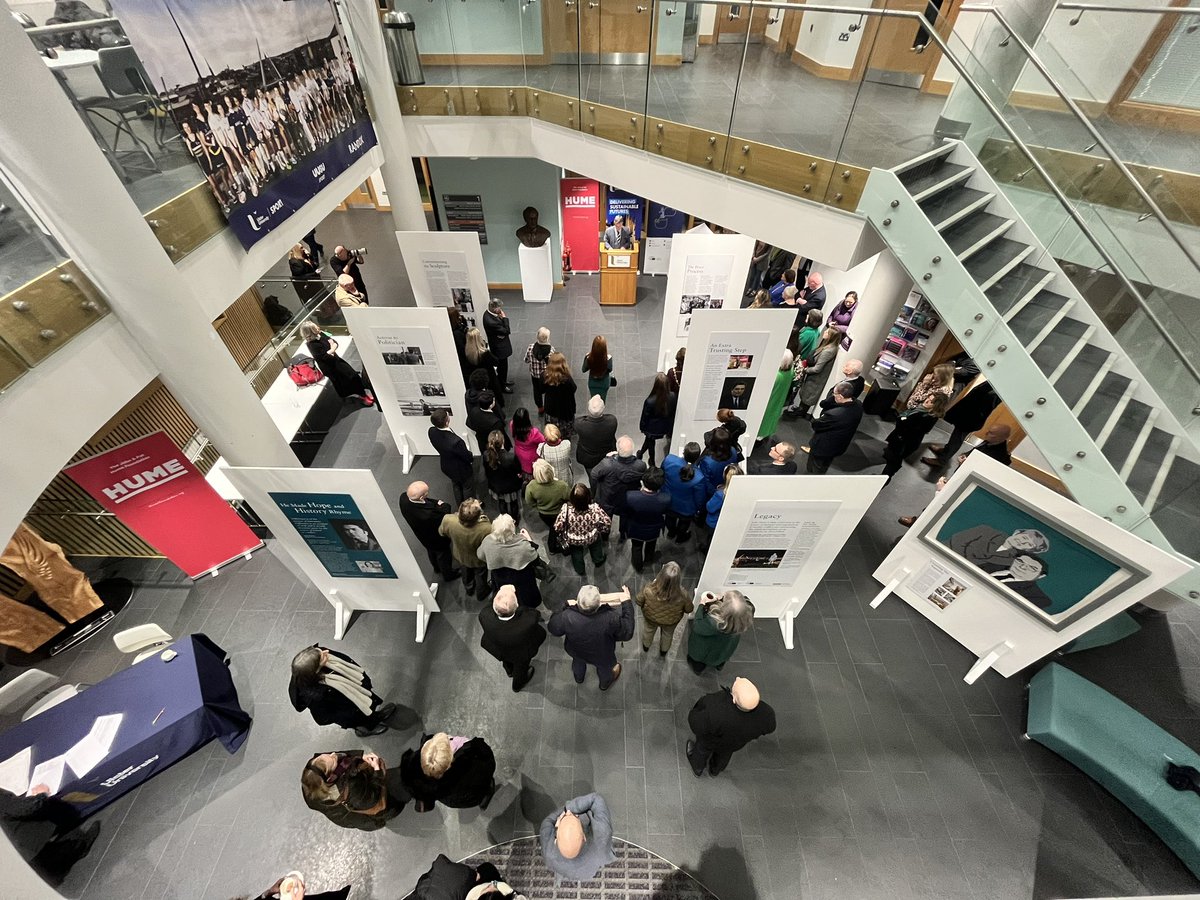 Tonight, the foundation along with the European Parliament Liaison Office and @UlsterUni launched the “He Made Hope and History Rhyme” Exhibition at Ulster University Derry~Londonderry. [1/2]