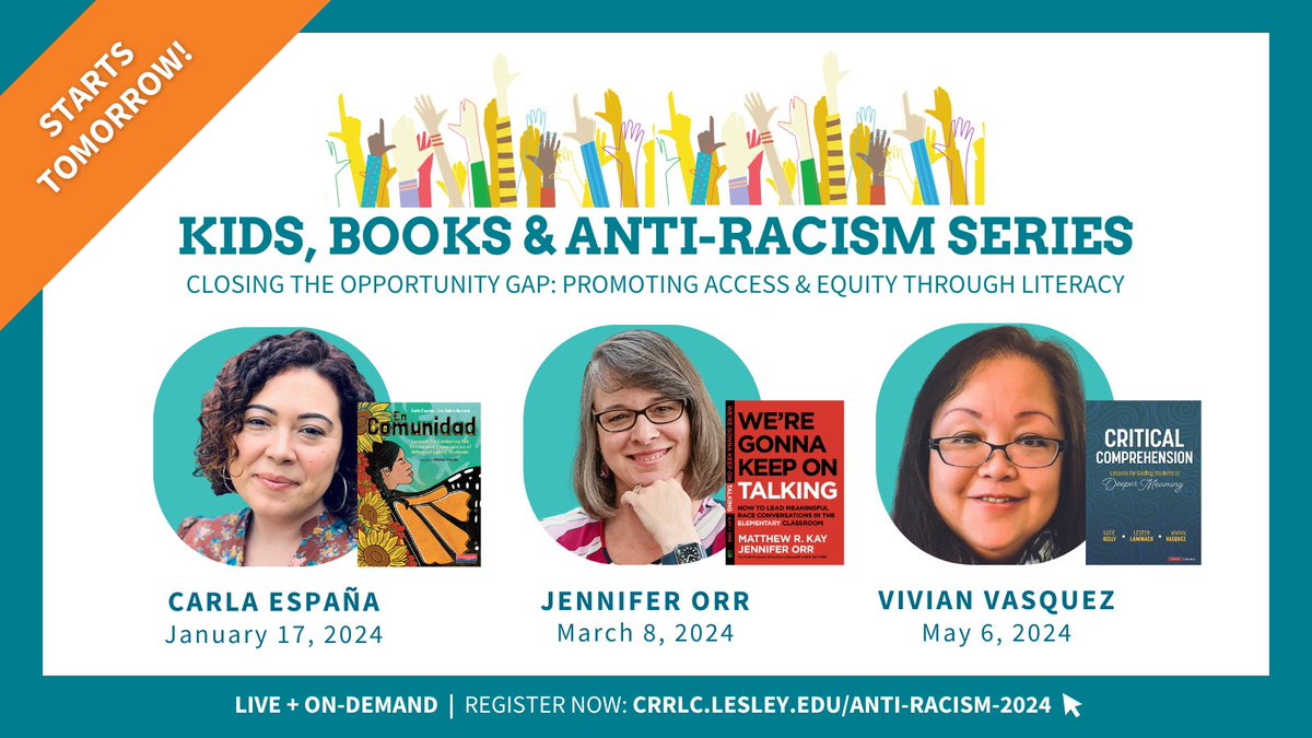 CTRLIT_Teaching's tweet photo. 🎉Time to cheer! Our Kids, Books &amp; Anti-Racism series is here!

It's not too late to join us for our first guest @ProfesoraEspana tomorrow. 

Last chance to register for the full series of 3 amazing speakers:
https://t.co/FJnLJ5cW87

#KBARS24 #edchat #edutwitter @HeinemannPub https://t.co/WQITE2Qj6w