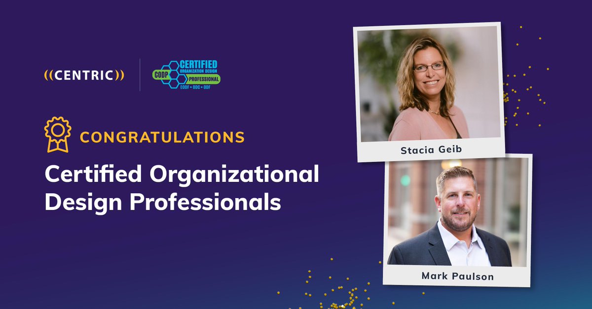 doughood911c4s's tweet image. 👏 Kudos to Stacia and Mark for earning their badge as Certified Organization Design Professionals! 

CODP is an internationally recognized program aimed at bringing the highest level of #OrganizationalDesign skills to the profession.