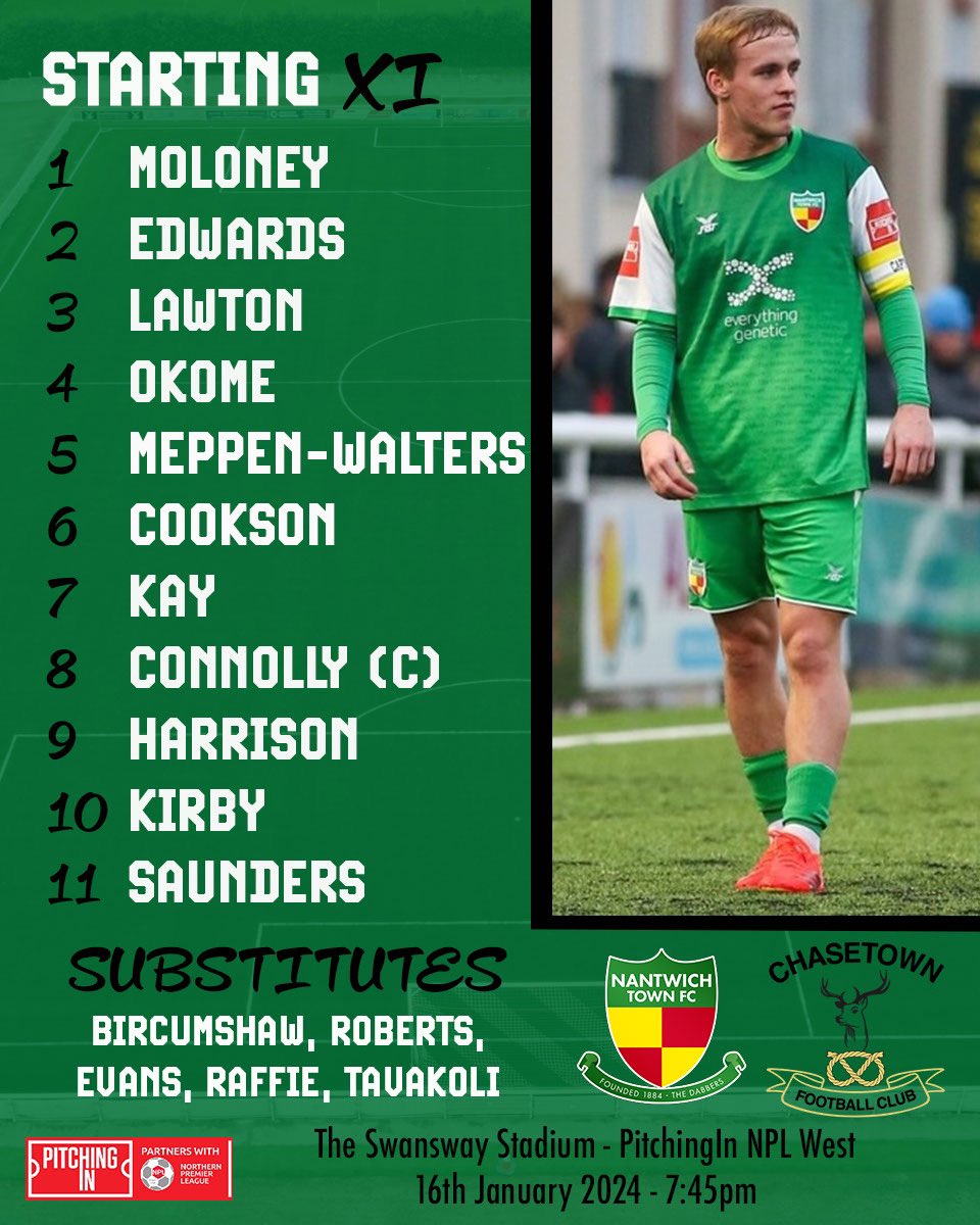 TheDabbers's tweet photo. 🚨TEAM NEWS: 1 change from Saturday for the Dabbers, with Callum Saunders in for Kai Evans

#UpTheDabbers💚 https://t.co/9FvyY8MIHV