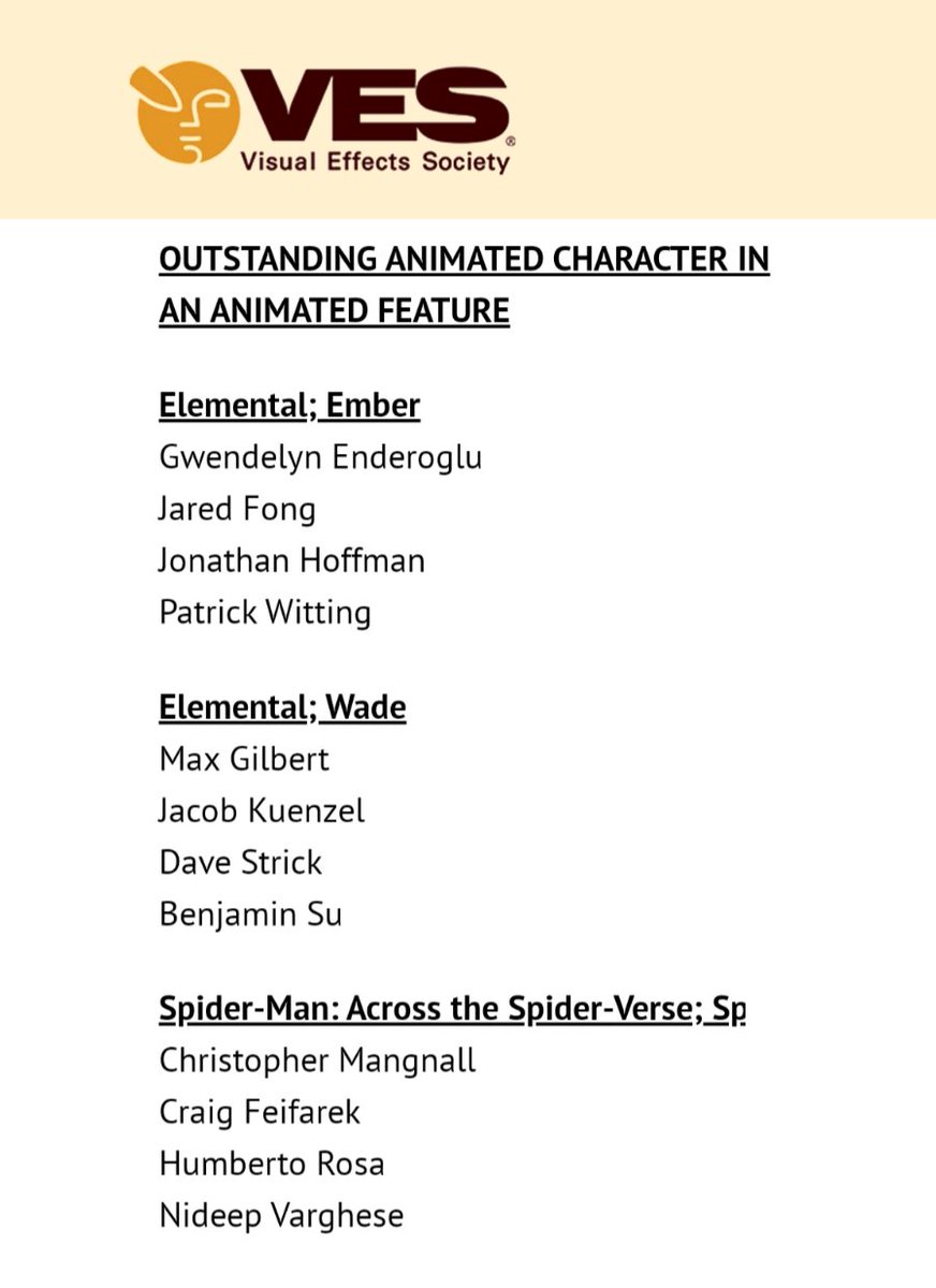 Feeling happy to get a VES award nomination for the work on Spot (Across the Spider-verse), alongside other crazy artists,  especially @hf_rosa (Humberto Rosa) 🤩 !!
#spiderverse #acrossthespiderverse 
#AwardSeason