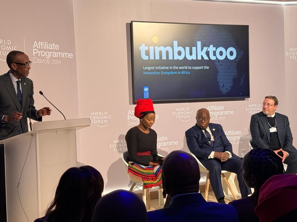 ASteiner's tweet photo. Africa is emerging as tech superpower tapping into its youth &amp; innovation.

Joined HE @PaulKagame Pres of 🇷🇼, HE NAkufoAddo Pres of 🇬🇭, @MusoniPaula @MeneWamkele of @AfCFTA &amp; James Manyika of @Google to present @UNDP's Timbuktoo initiative - empowering African innovation. #wef24 https://t.co/ZOqsZ2dvnh