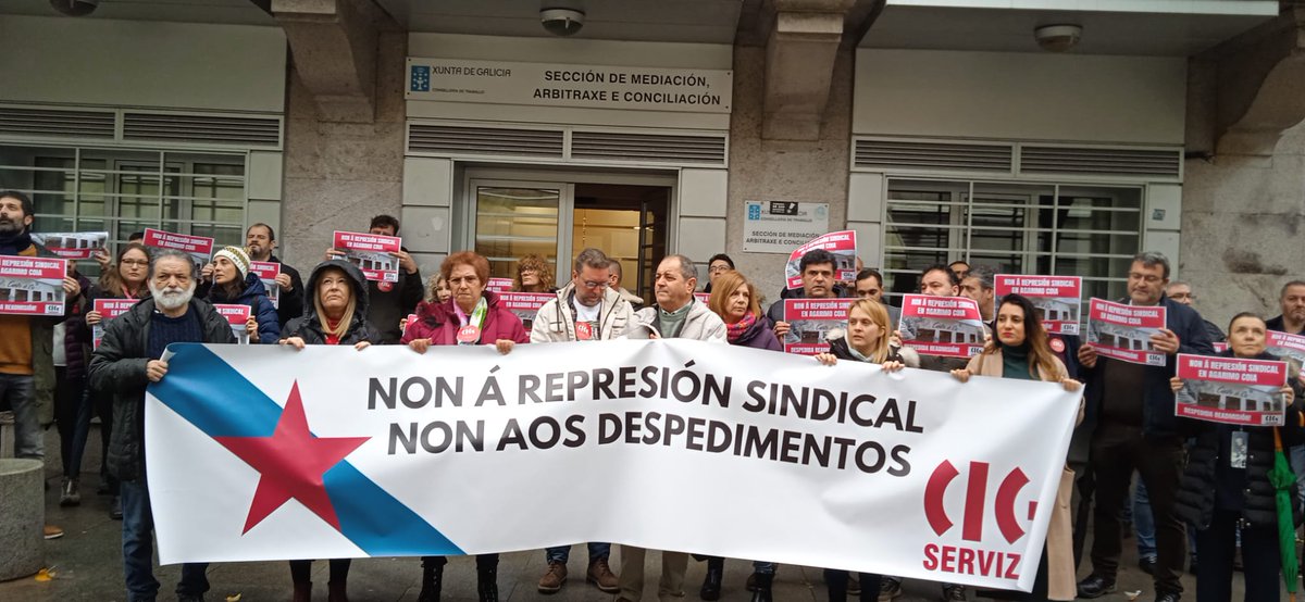 galizaCIG's tweet photo. 📌A CIG mobilízase para reclamar a nulidade do despido da súa candidata no centro de día #Agarimo de #Vigo

🗣️A central denuncia que se trata dun claro caso de #represiónsindical por parte da dirección da empresa, que recoñeceu a improcedencia no #SMAC

ℹ️ https://t.co/tQRuUjOXIL https://t.co/8dW0oyPjIo