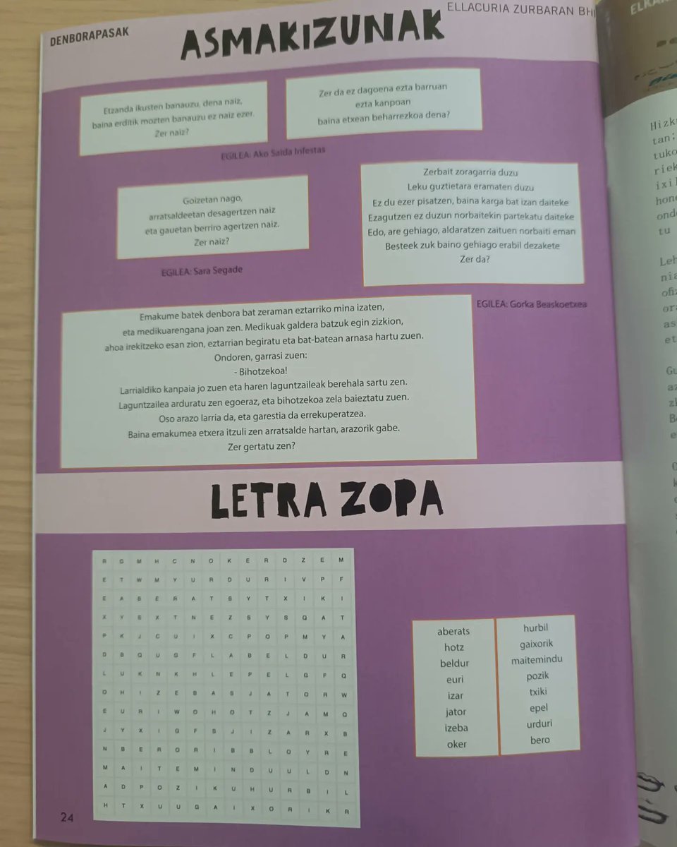 #Elgera aldizkariaren ikasturteko 1. zenbakia  ikasleei banatu diegu. Gure ikasleen ekarpena askotarikoa izan da: erreportajea, gurutzegramak eta asmakizunak atalak idatzi ditugu. Orain arteko zenbakiak hemen irakurgai  uriola.eus/prentsa/elgera/ #bilbokoikastetxeenaldizkaria 💝✒️📖