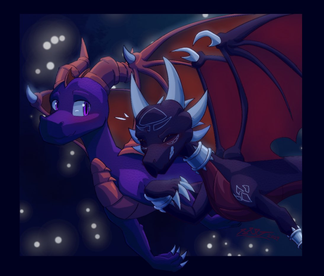 Winter_Mist_'s tweet photo. It issss #AppreciateADragonDay so I figure time to appreciate my favorite dragons! #Spyro #Cynder https://t.co/sXqI1ExsRm