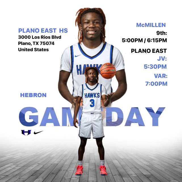 HebronHawksBB's tweet image. 🔵⚪️ 🏀Game 6 of District🏀⚪️🔵
Come out and support your Hawks

🆚  #1 @PlanoEastHoops 
📆  Tonight - Jan. 16th
📍  Var &amp;amp; JV @ Plano East HS
        9th A &amp;amp; 9th B @ McMillen HS
#Round6ofTheFight #ItsJustWork #Toe2Toe
