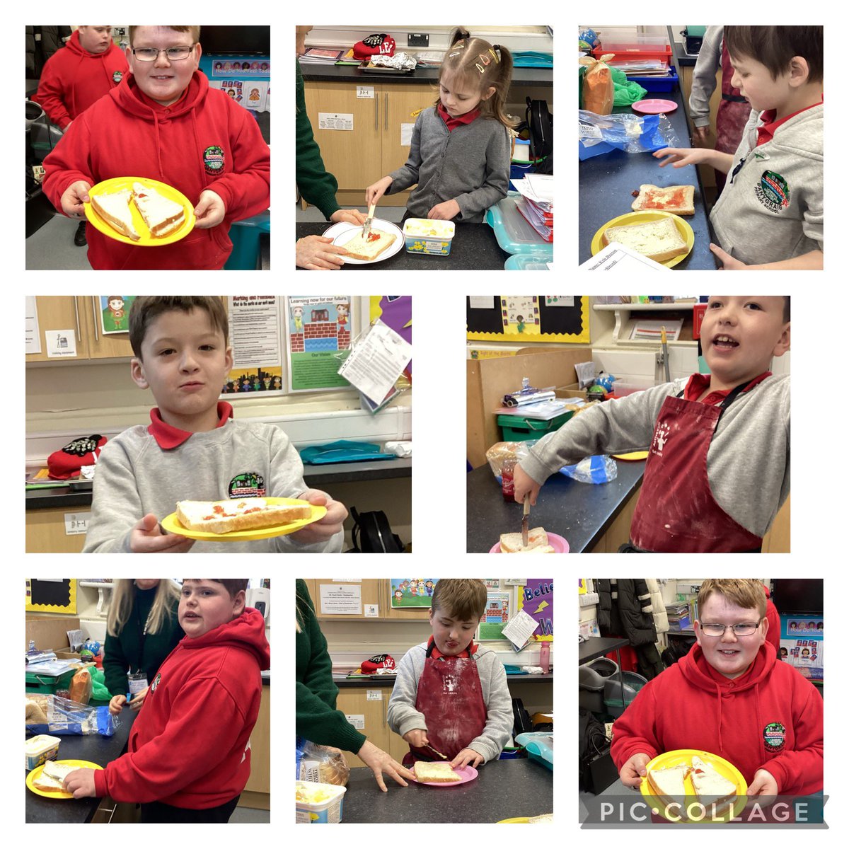 DanygraigP's tweet photo. The Sunbeams children were developing their independence skills today by making jam sandwiches as part of a topic based story. #DYGPHWB #DYGPFUN https://t.co/hNC0jsyWe6