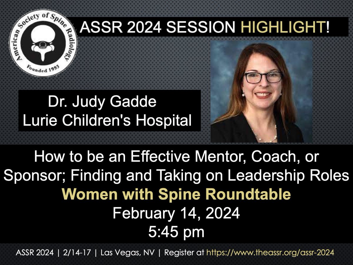 American Society of Spine Radiology (ASSR) (@the_assr) on Twitter photo Learn from <a href="/JudyGadde/">Judy Gadde, DO, MBA</a> at our Women with Spine Roundtable at #ASSR24: How to be an Effective Mentor, Coach, or Sponsor
<a href="/WendeNGibbs/">Wende Gibbs</a> <a href="/AnoushehSayah/">Anousheh Sayah</a> Learn from <a href="/JudyGadde/">Judy Gadde, DO, MBA</a> at our Women with Spine Roundtable at #ASSR24: How to be an Effective Mentor, Coach, or Sponsor
<a href="/WendeNGibbs/">Wende Gibbs</a> <a href="/AnoushehSayah/">Anousheh Sayah</a>