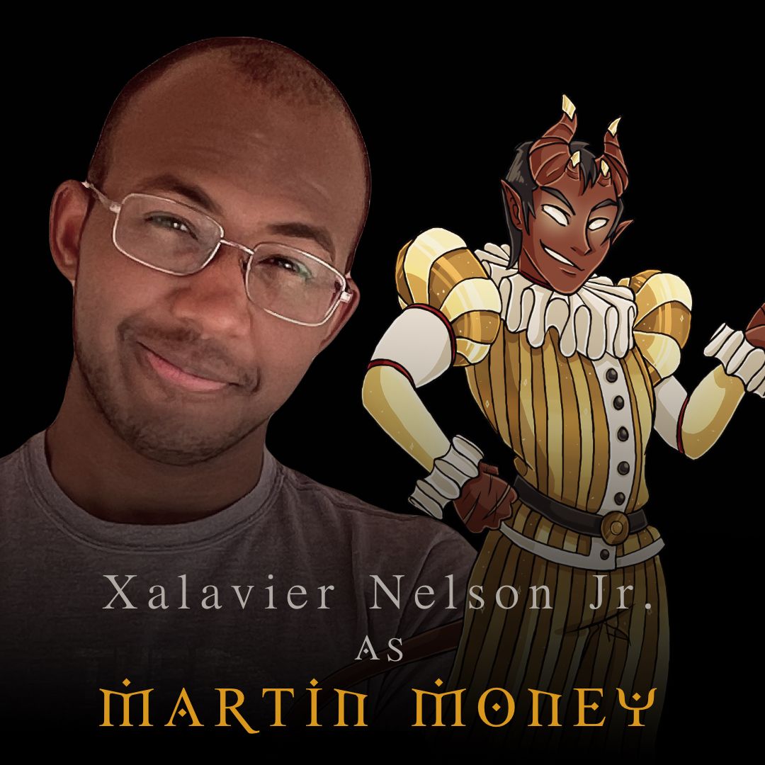 realmsnroleplay's tweet photo. Meet the cast of Sovereign of Death! Next is @WritNelson who will be playing Martin Money. 
#RealmsAndRoleplay #NewShow #Realms&amp;Roleplay  #R&amp;R  #SovereignOfDeath  #MalloryLittleton #CarmenAskerneese #XalavierNelsonJr #MiellynFitzwaterBarrows #ErinFusco #Dungeons&amp;Dragons #Tabletop https://t.co/z4TGI7eeGr