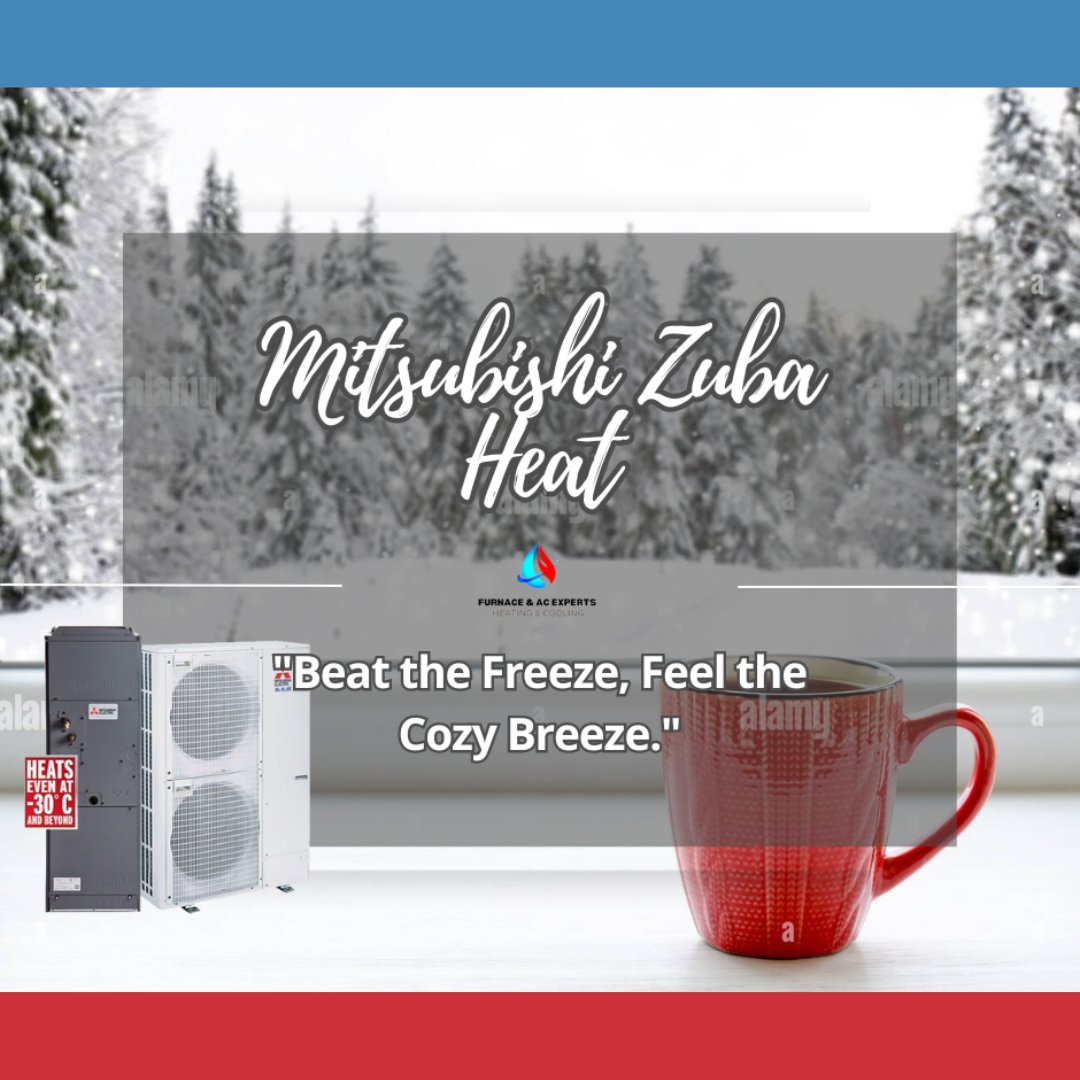 FurnaceAcExpert's tweet photo. "Efficient warmth at your fingertips: Embrace comfort with the Mitsubishi Zuba Heat Pump. Unleashing powerful heating capabilities while keeping energy consumption in check, it's a game-changer for year-round climate control. https://t.co/2IiOAX7BlO