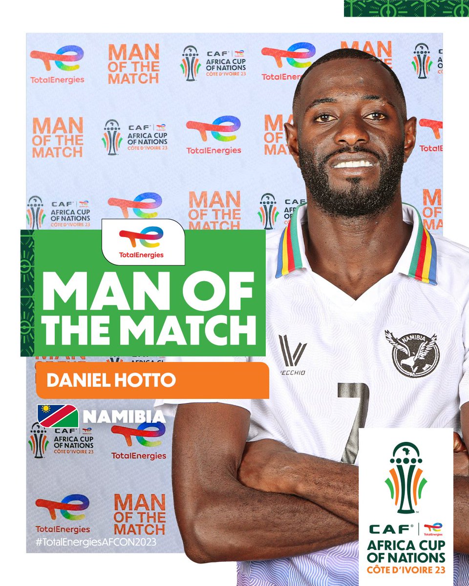🇳🇦 Daniel Hotto 🇳🇦 Namibia's match winner is your TotalEnergies Man of the Match! 🌟 #TUNNAM | #TotalEnergiesAFCON2023 | @Football2Gether