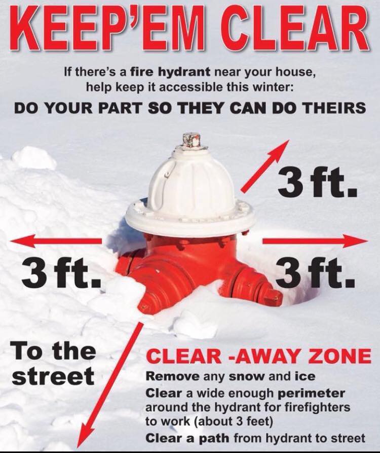 Want to participate in a community effort? Help the fire department out! Shovel out a fire hydrant! #Clearapath #hydrant #shovel #snow #firedepartment #housefire #saveustime #winter #firefighter