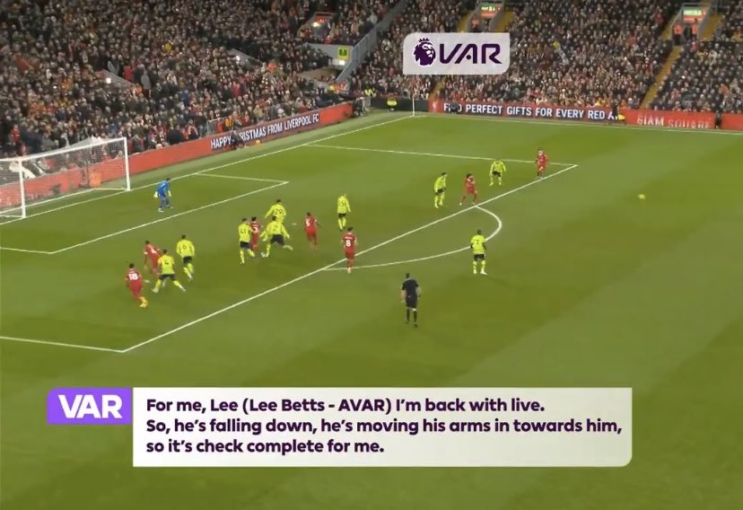 TransferSector's tweet photo. 🚨🚨| BREAKING: VAR Transcript from Martin Odegaard handball situation: 

Refereee: Now on. No, his hand's on the floor. His hand's on the floor. Check possible penalty for hand ball. 

VAR 1: Just give me your best view. All right, turn around again. 

VAR 2: Just going to look for another angle. 

VAR 1: Yeah, please. Can you just give me this in full speed? Full speed? 

VAR 2: Yeah. I can show you wider from full speed. 

VAR 1: Yeah, because he clearly hits his arm. That's not the point I'm looking at. Cool. 

VAR 2: Yeah, so this is coming at full speed. Okay, thanks. Okay.

VAR 1: Thanks. Okay. Yeah. For me, Lee, I'm back with live. So he's falling down. He's moving his arms in towards him. So it's check complete for me. 

VAR 2: Yeah, from the brief look off seat. 

VAR 1: Yeah, agreed. Check complete. Confirming enfield decision, no penalty.