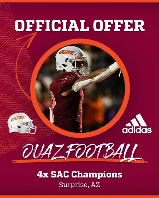 AGTG extremely grateful and blessed for my first offer to <a href="/OUAZFootball/">OUAZ Football</a> after a great talk with coach @Coach_Jmanzo ! 
@besanchez28 <a href="/CoachRoyLopez/">Roy Lopez</a>