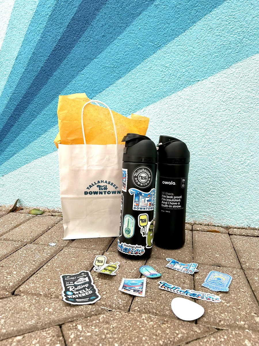 TLHDowntown's tweet photo. 🎊Giveaway for 10k!🎊

To celebrate our milestone of 10k followers were doing 10 giveaways! 

This time around were giving away an Owala water bottle and a collection of Tallahassee stickers to decorate with! 

To enter head on over to our Instagram @tlhdowntown 🩵 https://t.co/vcsuBjASpv