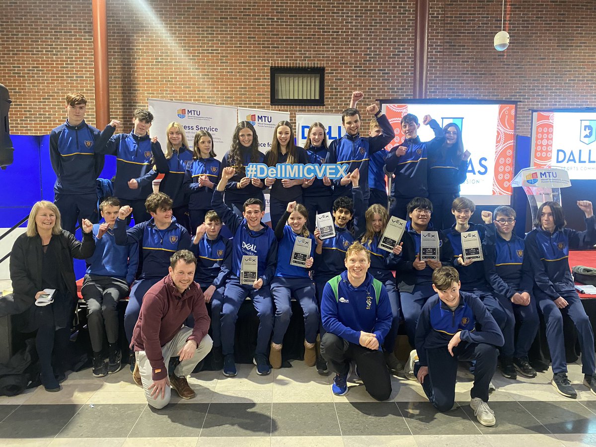 KinsaleComSch's tweet photo. Congratulations to @KinsaleTY on their outstanding performance @VEXRoboticsIE Regionals today taking home Tournament Champion, Excellence Award, Skills Award &amp; Design Award. 🥇 Ethan Smyth deservedly presented with Volunteer Award. Well done Ms Hay, Mr Farren &amp; Mr Leahy 🥳👏 https://t.co/eulZzw3Avq