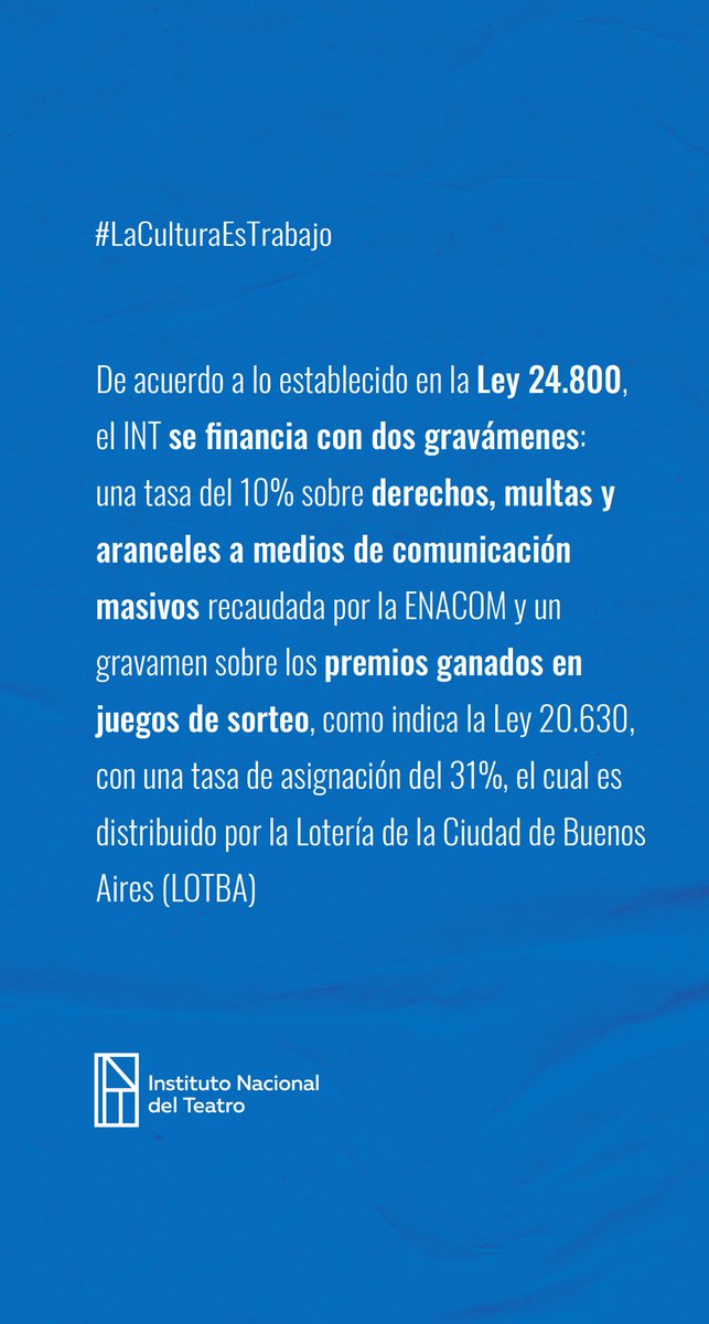 inteatro_ar's tweet photo. 🔵 Te contamos cómo se financia el Instituto Nacional del Teatro.

🔴 Podés encontrar toda la información e informes de gestión en https://t.co/IqmNQ6cY6R https://t.co/jO7McYSuiN