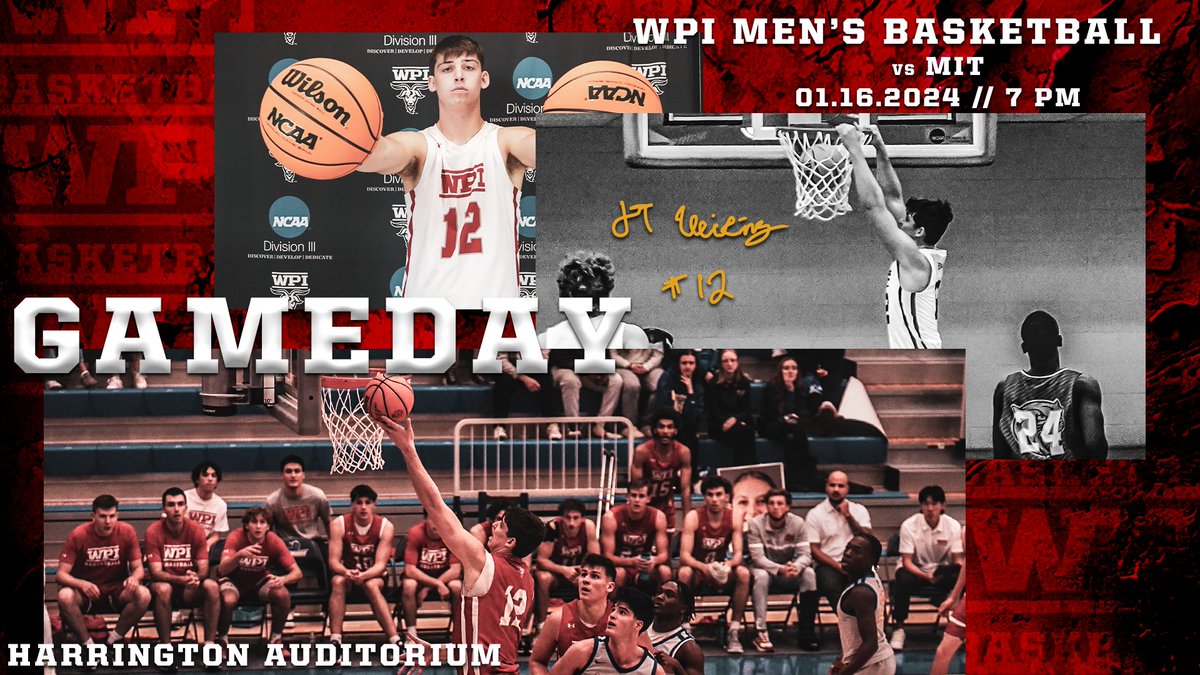 WPIAthletics's tweet photo. 🔴gameday🔴

@WPIMBasketball kicks off a three-game homestand with a @NEWMACSports tilt tonight 🆚 MIT at 7 PM! 

Tune in or come on down! 
🎥↠https://t.co/FBNDG0YFBG
📊↠https://t.co/K5vlvUc9gv

🏀𝚡🐐
#GoatNation #d3hoops https://t.co/44fGaFo6Zc