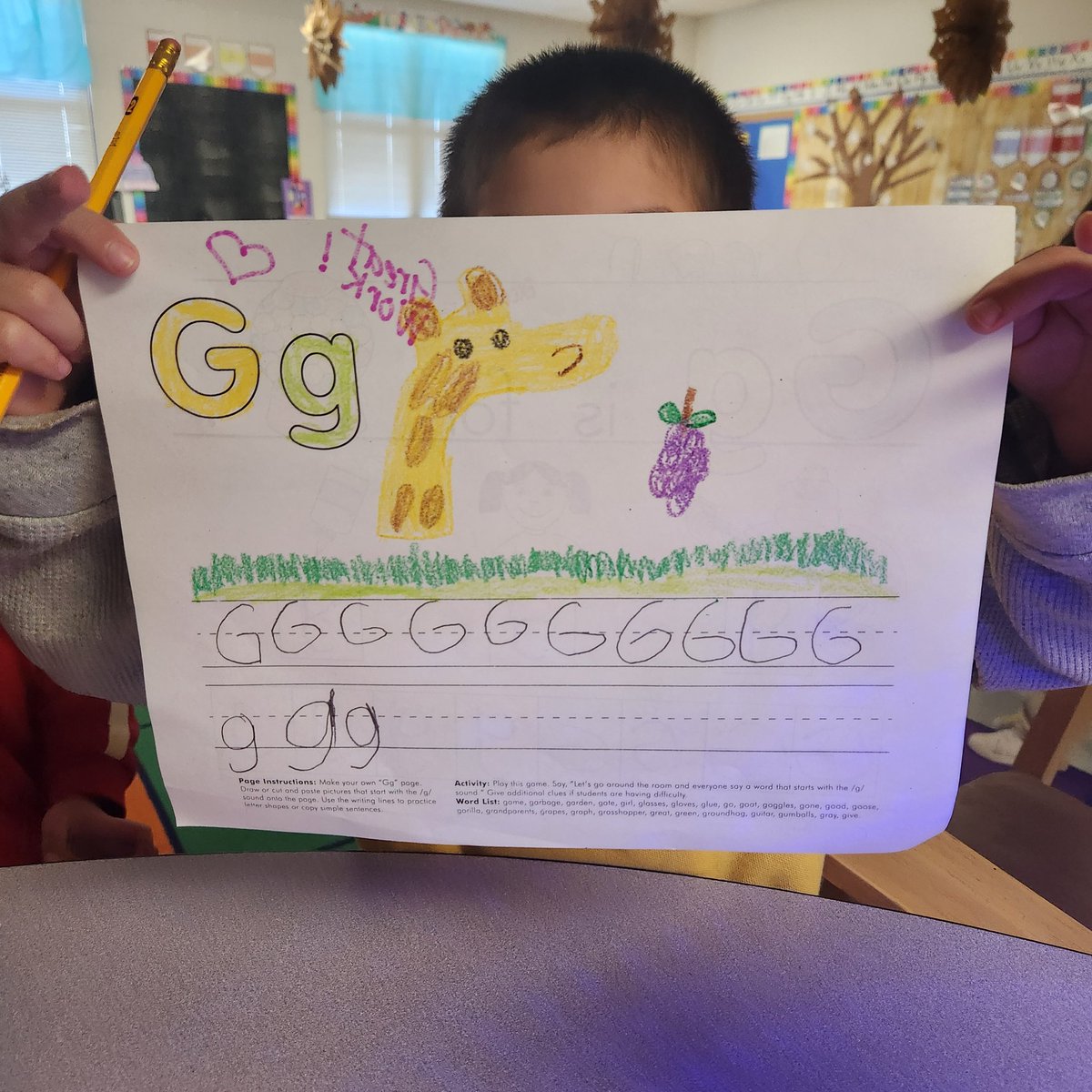 Shout out to my little prek student for doing an amazing job! That Giraffe was drawn by him with no help at all. He draws better giraffes than me 🤣 Awesome work!!! #PatriotPride #ExcellenceEveryday
