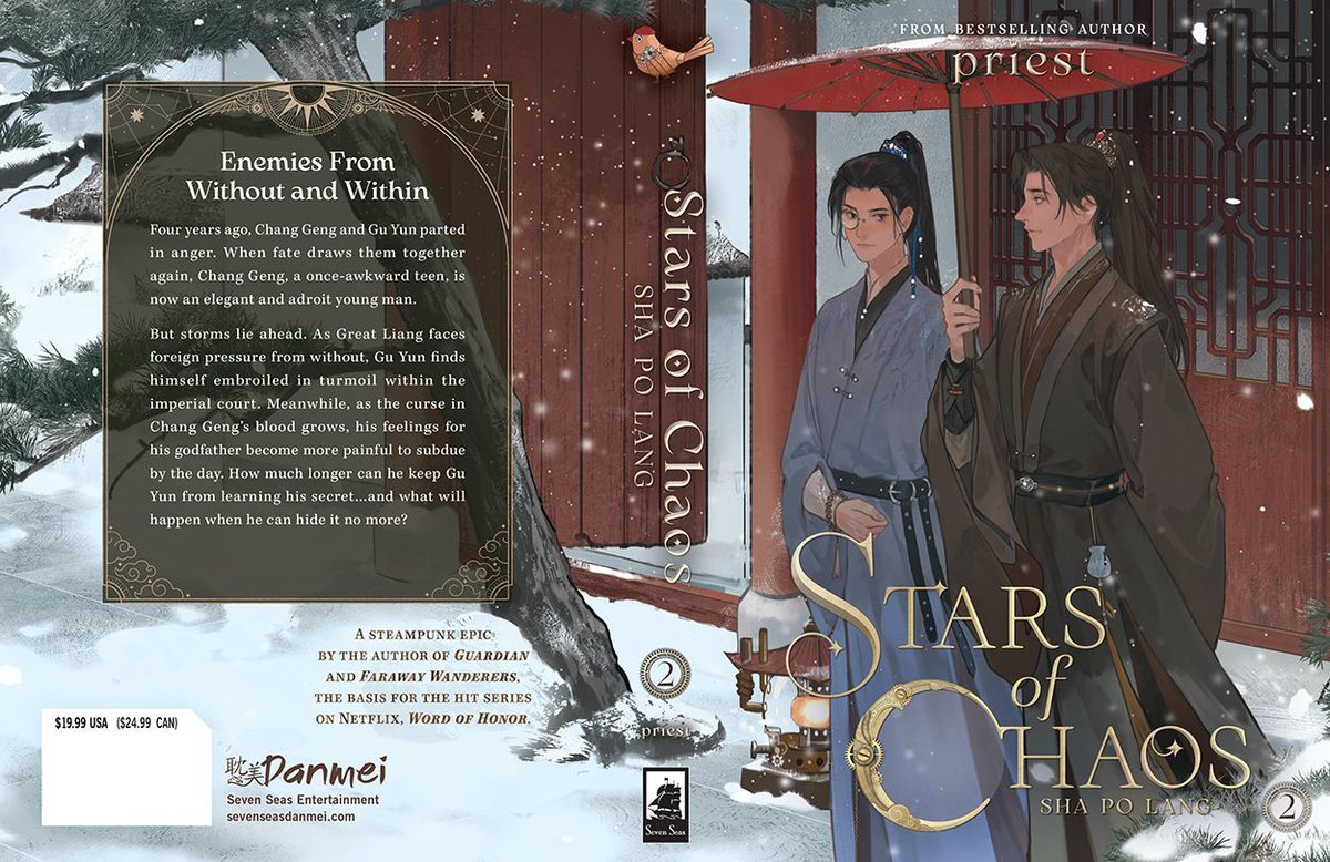 gomanga's tweet photo. STARS OF CHAOS: SHA PO LANG (NOVEL) Vol. 2

The steampunk #danmei series by the bestselling author of GUARDIAN (also from Seven Seas)—officially in English for the first time! #StarsOfChaos #ShaPoLang #SevenSeasDanmei

OUT TODAY in print/digital:
https://t.co/TOaVJ2sOBd https://t.co/HAoIfECHZP