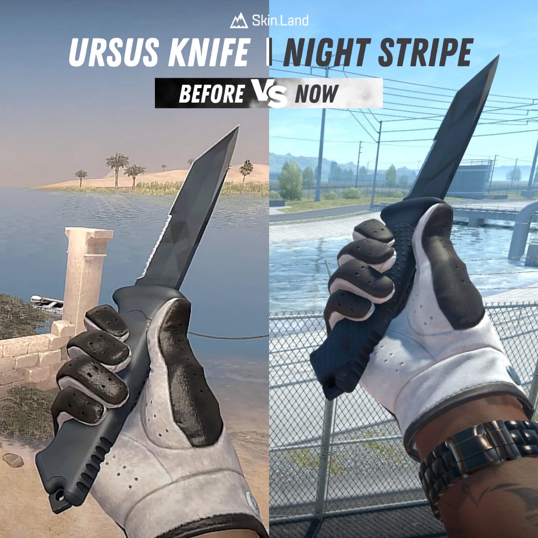 SkinLand_market's tweet photo. Do you like the changes that happened to Ursus Knife | Night Stripe in CS2?😏
#csgo #csgoart #csgoweapons #csgoskins #csgocommunity #steam #steamgames #counterstrike #csgouseful #cs2 #counterstrike2 #csgoskincollection #cs2updates #cs2release #csgoinfo #cs2facts #cs2weapons https://t.co/WReejTWZIH