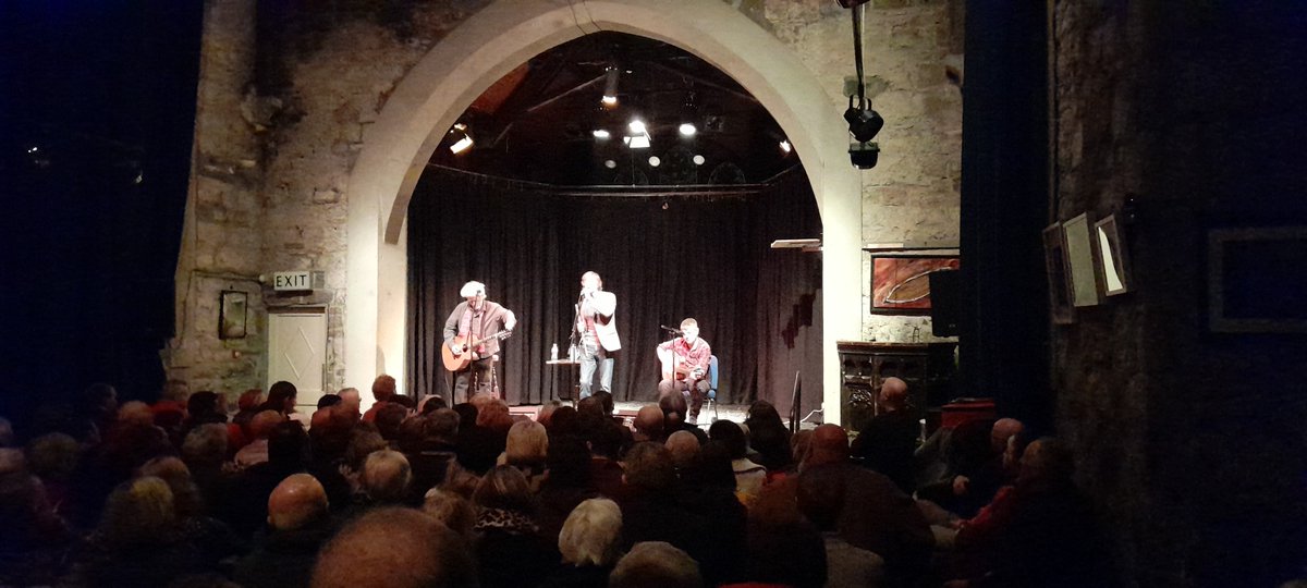 StJohnsTheatre's tweet photo. What an amazing concert we had with #SeanKeane, Fergus Feeney & Shane McGowan on Friday. Seán regaled the audience with great stories from the Fleadh days in #Listowel and sang a vast repertoire of songs🎤@MaireLogue @ainenichuaig @SineadMcDonnel7 @billykeane15 @JohnBKeaneBar https://t.co/gyUu36V3P4