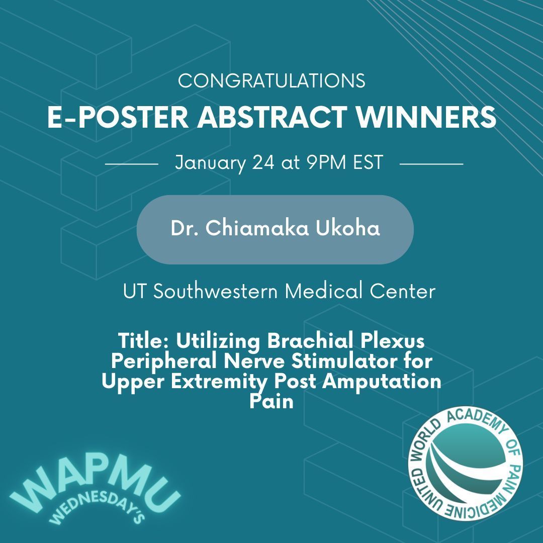 WAPMUScot's tweet photo. Join us for our inaugural #WAPMU #Wednesday's session on Wednesday, January 24th, 2024 at 9:00 PM EST for our first International Virtual Poster Symposium. See some of the cutting-edge pain abstracts that won our abstract competition.

Register Here:https://t.co/dGEnbpsPvC https://t.co/11KOU9oz6M