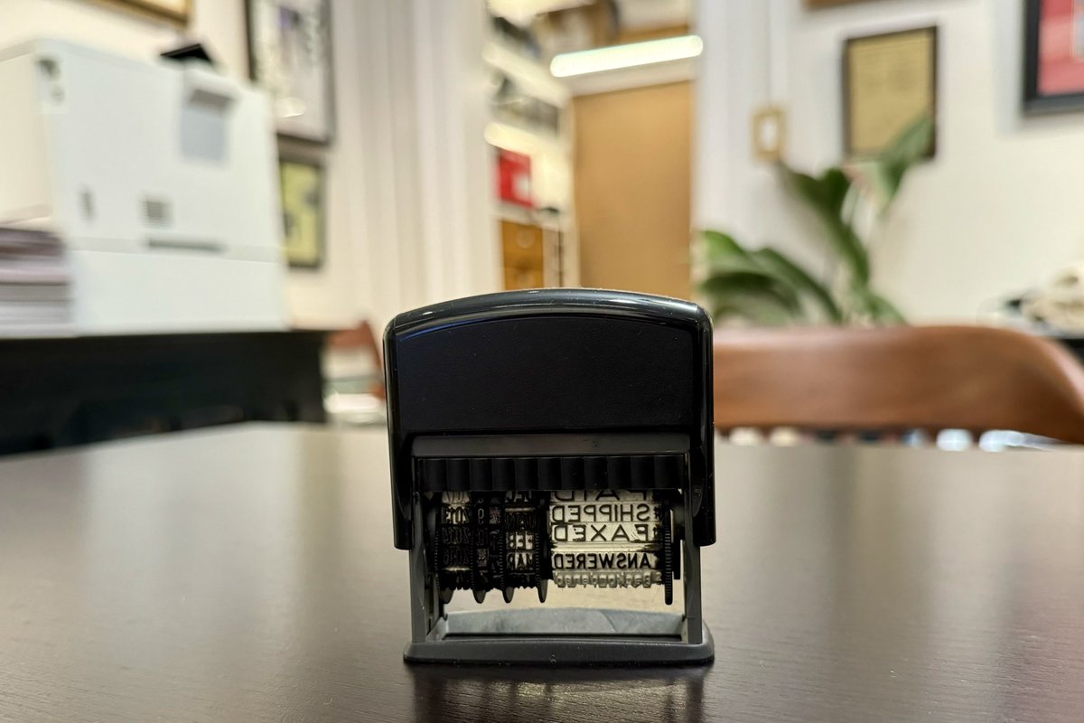 Rob_Vela's tweet photo. The 1st date stamp I bought when I opened my practice ran out of years at the end of 2023, reminding me that I’ve been a #soloattorney for 10 yrs now. 

I started out at a large firm, and the idea of running my own practice was terrifying. Now I wouldn’t trade it for the world. https://t.co/T9FheS4t3u