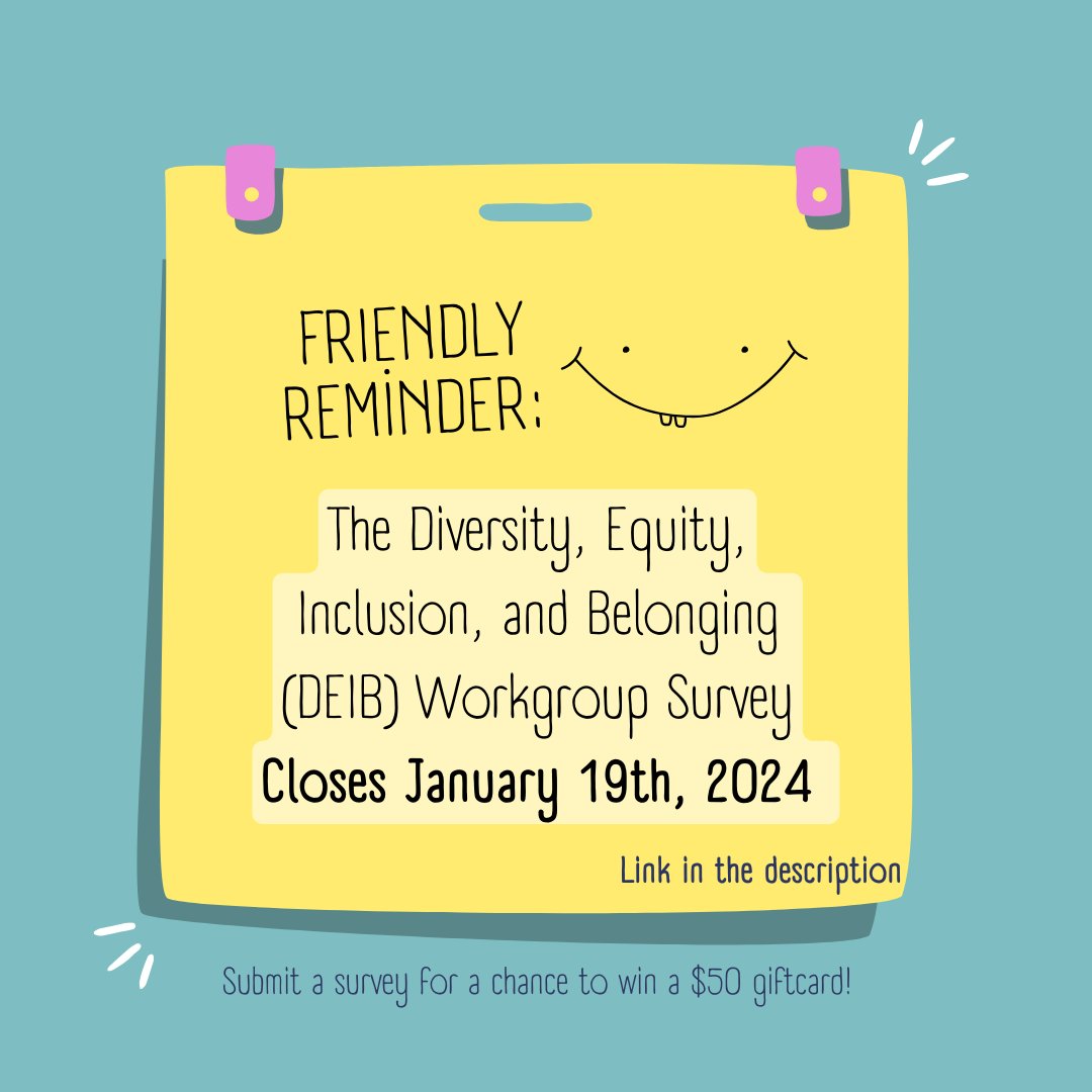 ‼️Don't forget‼️ The deadline to complete the Diversity in TxPharm Survey is coming up on 1/19. You can also enter to win a $50 gift card! The TxPharm COP is leading efforts to improve Diversity, Equity, Inclusion, and Belonging within AST and we need YOUR help!