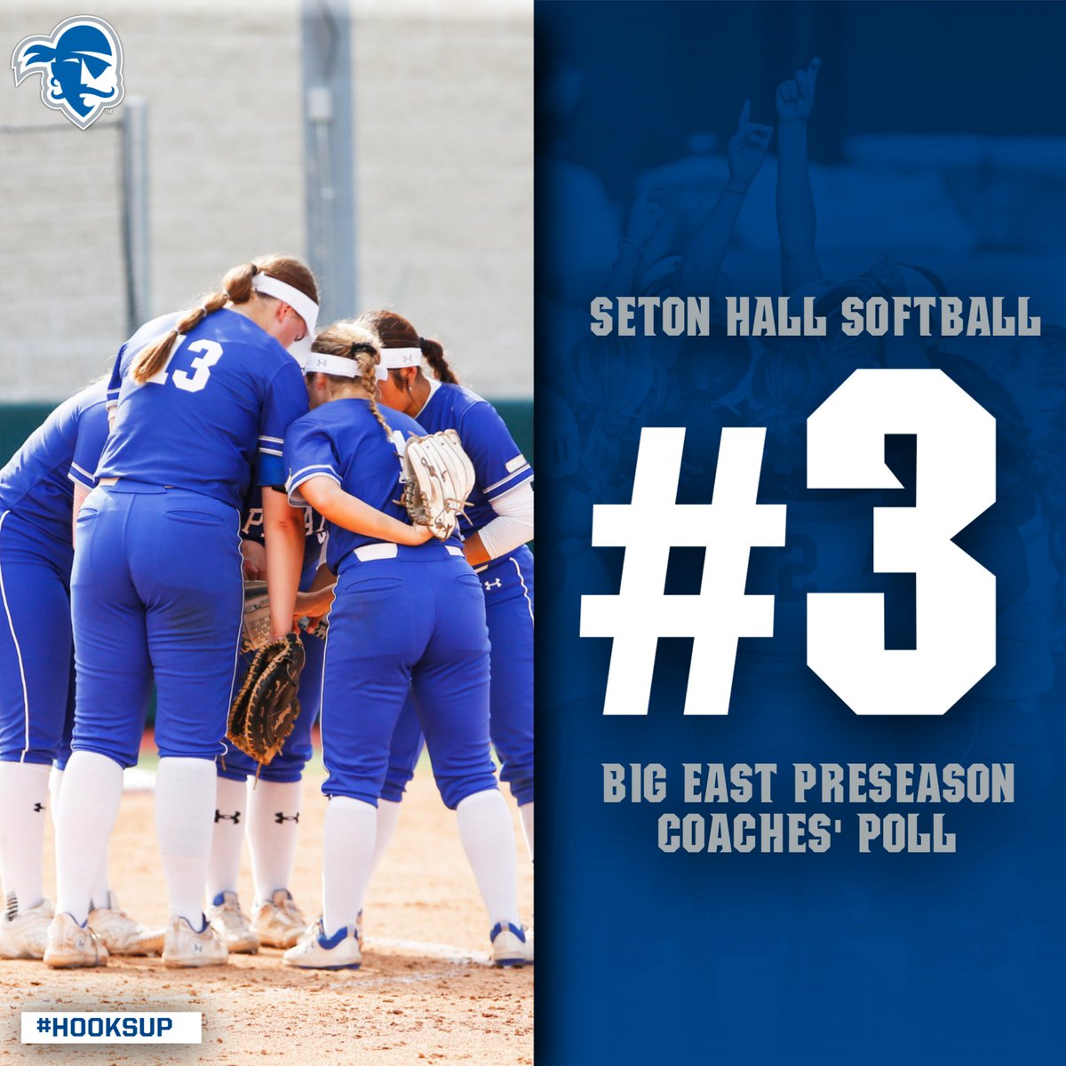SHUSoftball's tweet photo. We've been selected third in the #BIGEASTsb Preseason Coaches' Poll!

🔗https://t.co/TNsTPzl0cG

#HALLin🔵⚪ | #HooksUp https://t.co/UipGSmWMIA