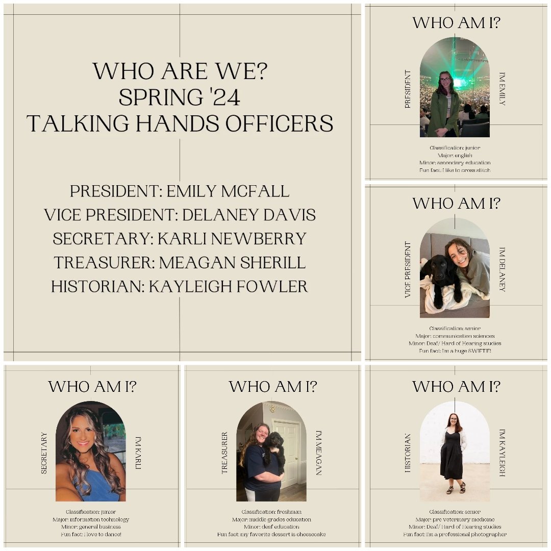 TalkingHandsSFA's tweet photo. We are so happy to finally announce our new team of officers for this semester!
We are adding 2 lovely ladies to our crew and we can't wait to see what this semester holds for Talking Hands!!
Keep an eye out for our new meeting time, we will let y'all know as soon as we can!! https://t.co/58y90qjsuU