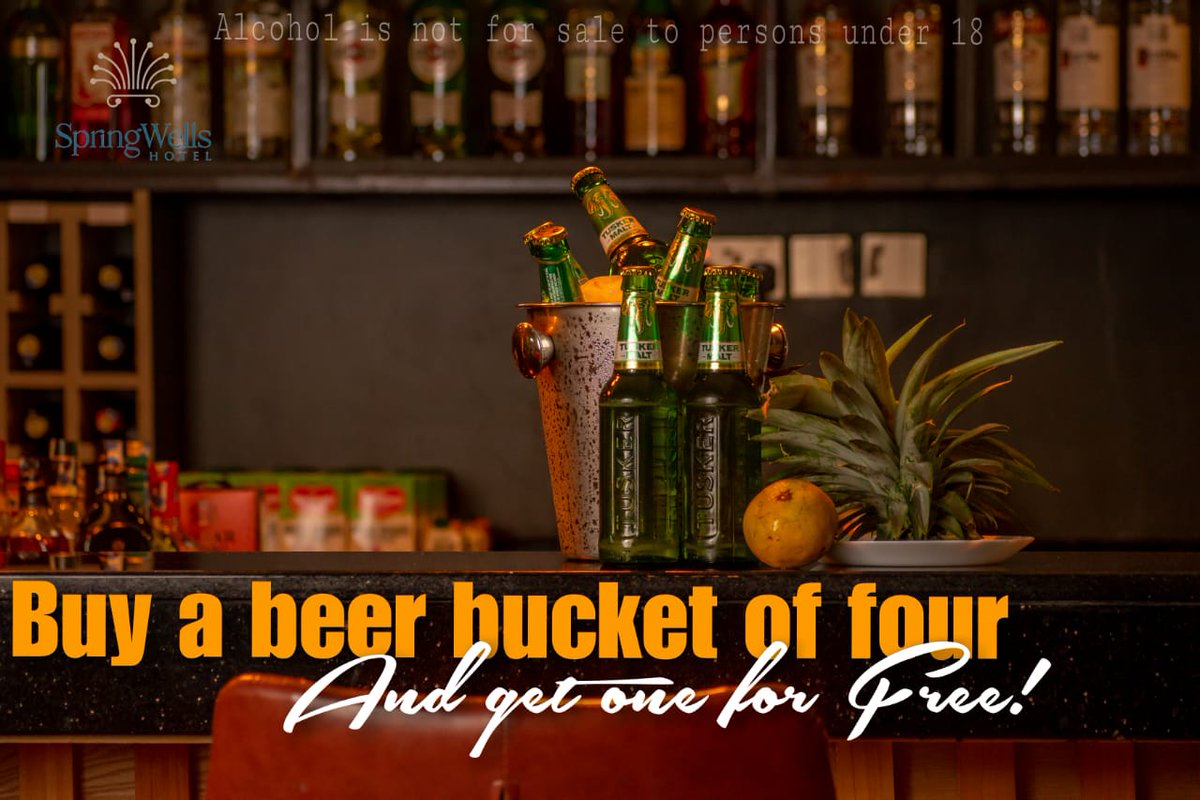 SpringWellHotel's tweet photo. Lazima kaTusker juu ndovu ni?📷 We are giving a free bottle of Tusker malt for every bucket of four. https://t.co/8qQPCWUami