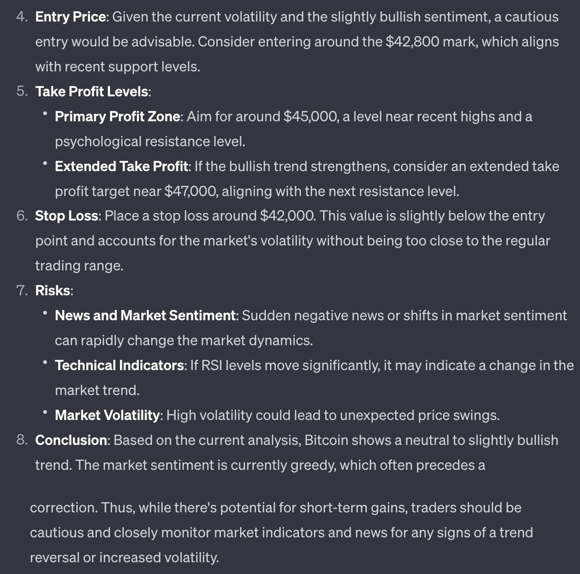 Our Bitcoin GPT's trade set analysis for the day:

Try it out yourself here: chat.openai.com/g/g-9xFI7SMfe-…
