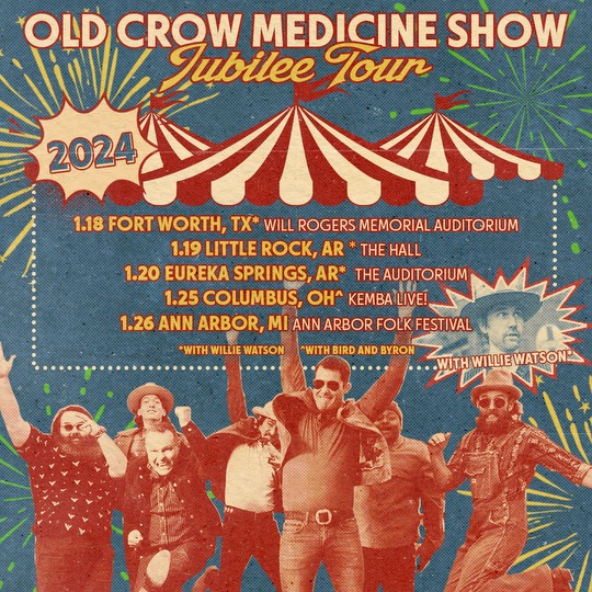 Tour starts back-up this week, and we cannot wait to show y’all what we’ve been working on! New stage set-up, new energy, and new memories to come🎪#Jubilee #25yrsofOCMS Tickets here: crowmedicine.com/tour