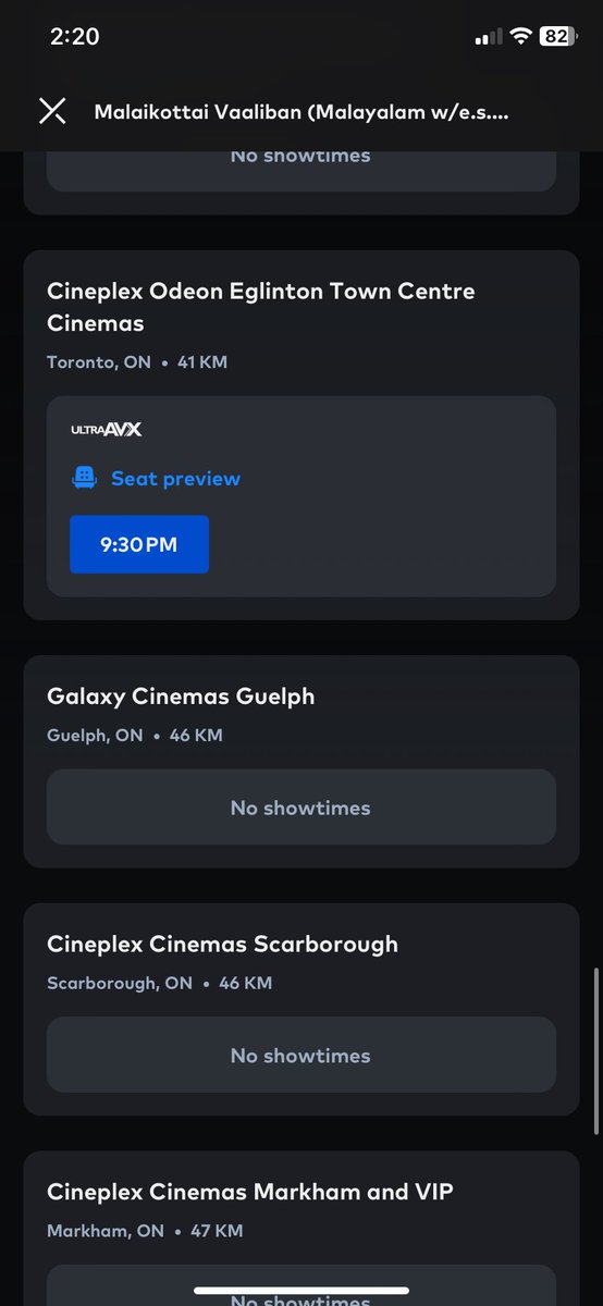 CineTimeCanada's tweet photo. First #Malayalam film to ever play in a premium format screen #UltrAAVX @CineplexMovies #EglintonTownCenter #Toronto #Canada #MalaikottaiValiban good work @kwtalkies @AVDCanada #Mohanlal https://t.co/buLWujrVNM