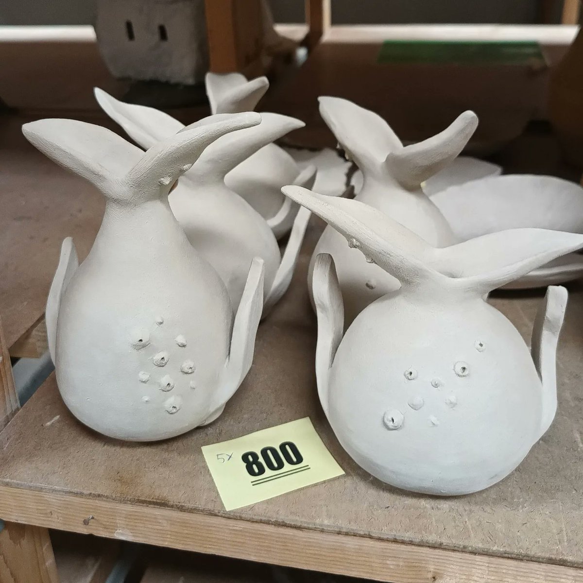 New whale sake bottles / bud vases waiting to be bisque fired. They are so fun to make 😊

#ceramic #ceramicsofinstagram #budvase #handmade #clay