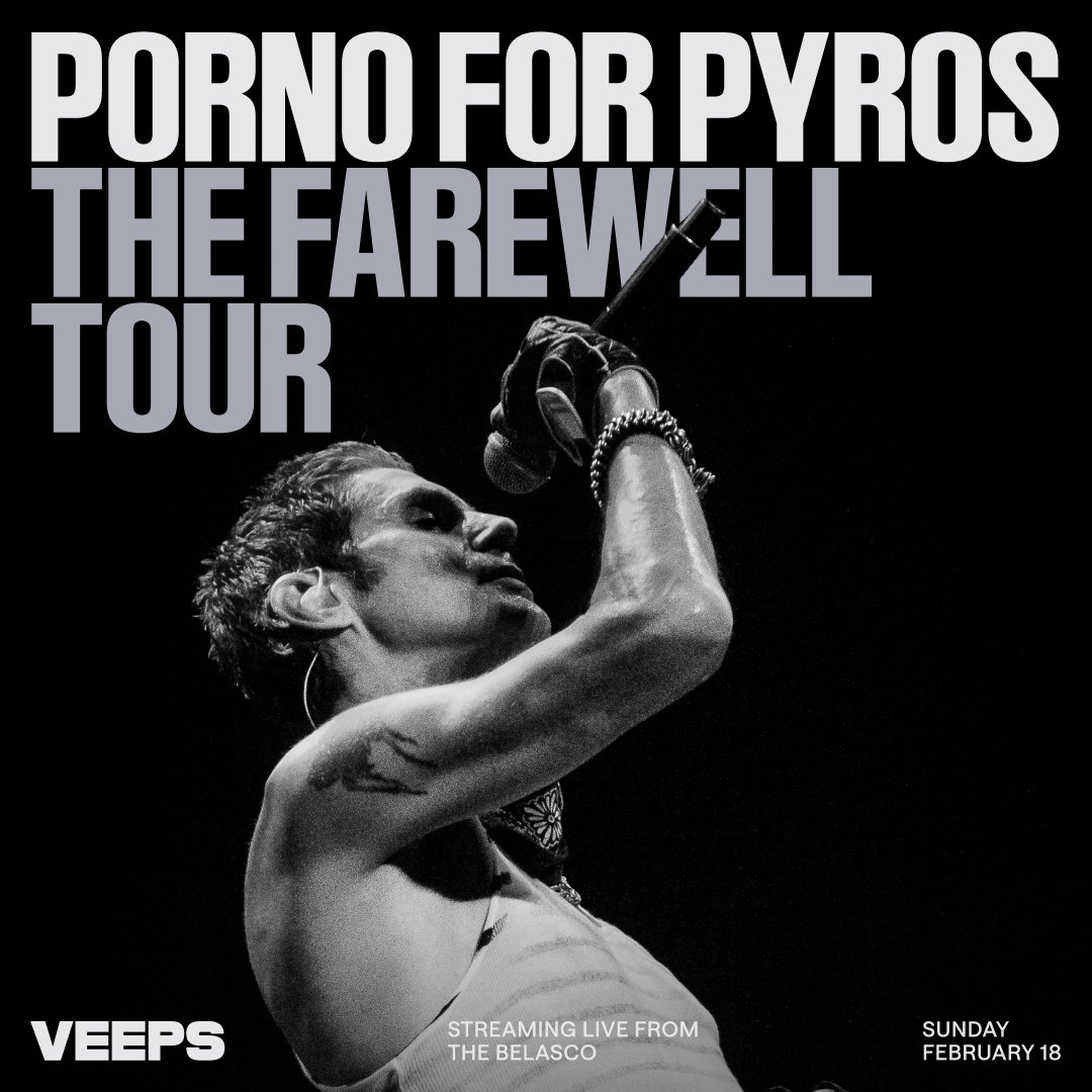 Sending 🧡 to those who can’t attend the farewell tour with this opportunity from @veeps to join the LA date live stream on Feb 18th! Sharing new music & getting ready for tour has breathed new life into this fire and we can’t wait to see you soon. 🎟️ Veeps.events/pornoforpyros
