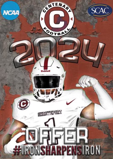6cperritt's tweet photo. Blessed to receive an offer from centenary.@CoachJBrantley @aburnette318 @austin7emfinger @football_fphs https://t.co/ySDafFkZaI