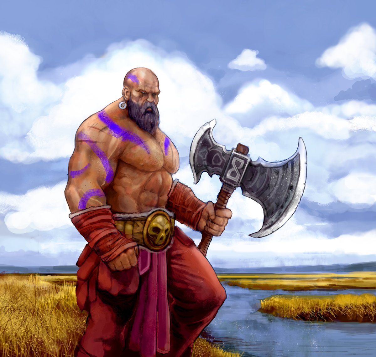 ArtworkGawd's tweet photo. A barbarian commission I did a while back, had a lot of fun with this one. I hope you guys like it.

#dndart #DnDcharacter #fanart #dnd5e #commissionopen #war #digitalartwork https://t.co/ErLAAOt7Rp