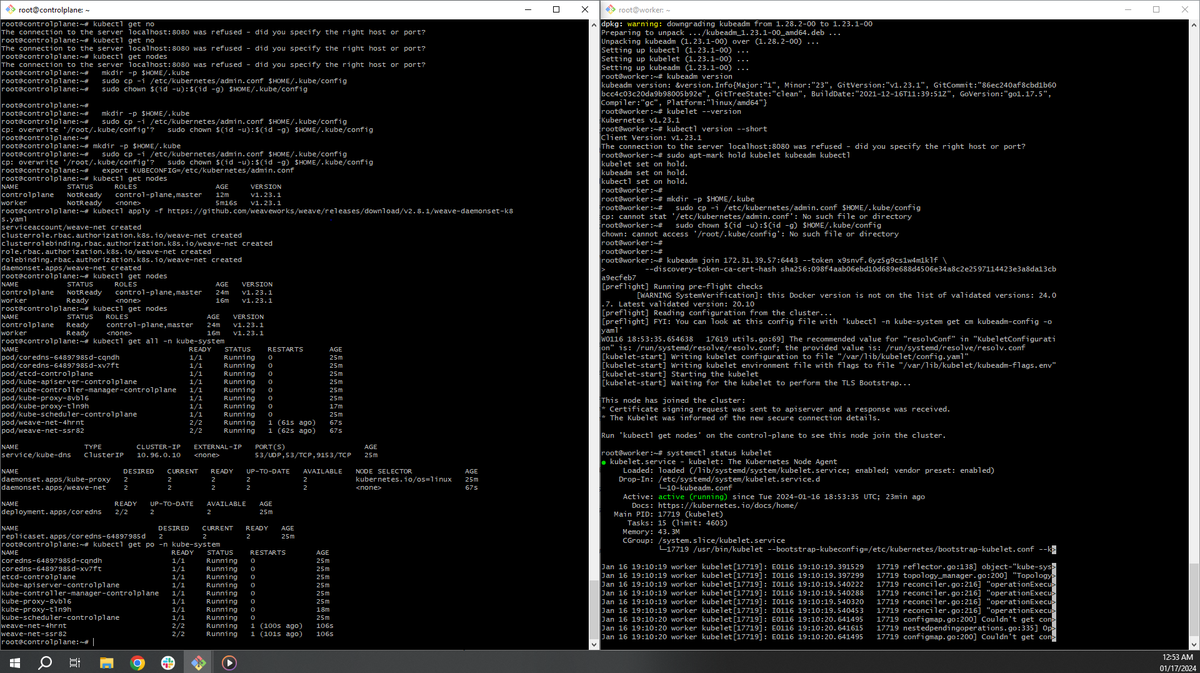 AtifInamdar9198's tweet image. #Day10 of DevOps journey! Successfully set up my first Kubernetes cluster using kubeadm! Installed Docker, kubectl, and kubelet on both nodes. Excited for more hands-on experiences! 🌐🚀 #DevOpsLearning #Kubernetes #Docker