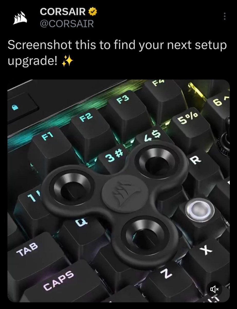 Phantom_Black64's tweet photo. @CORSAIR Just found out there's a Corsair Fidget spinner https://t.co/SXTVpS5NZx