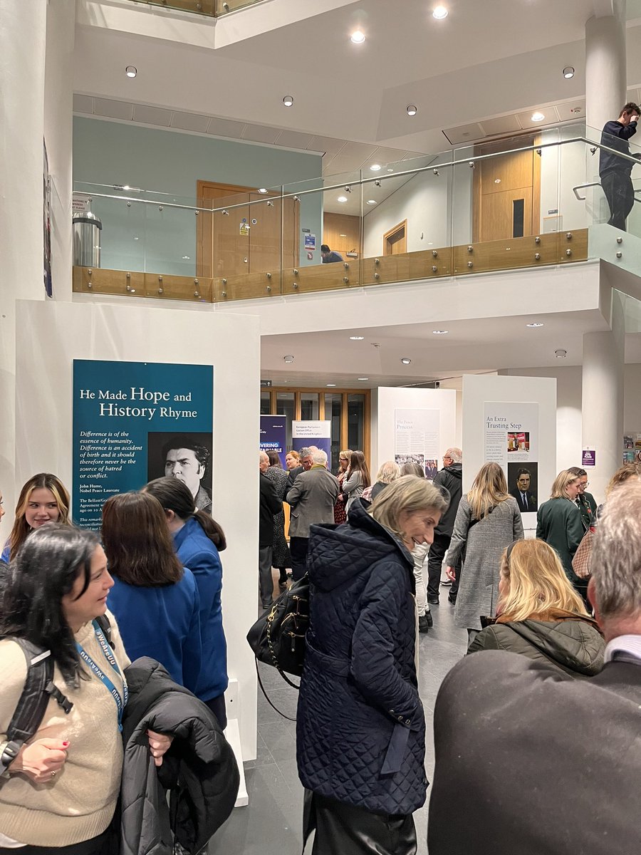 At the launch of the 'He Made Hope and History Rhyme' exhibit to celebrate John Hume’s (1937-2020) contribution to peace and the EU. Exhibit open to the public until 29 March, @UlsterUni Derry~Londonderry campus, MU building @INCOREinfo @humefoundation