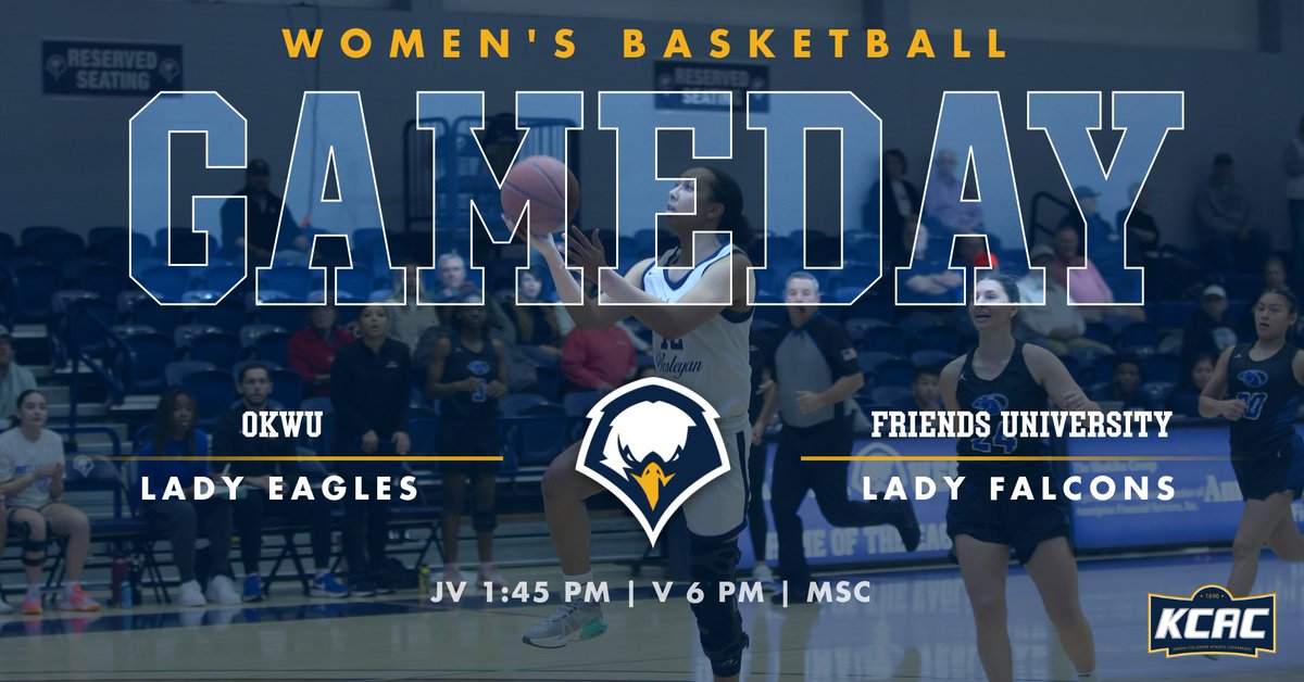 OKWUeagles's tweet photo. WBB: GAMEDAY 🏀

@OKWUEAGLES_WBB is on the court today for a reserves game at 1:45 pm and a 6:00 pm tip-off against the Friends University Lady Falcons! 

📍: Mueller Sports Center
⏰: 1:45PM/6PM
🎥: https://t.co/BKe5L3KQRz 

#GoEagles https://t.co/XPxPr3fi2s