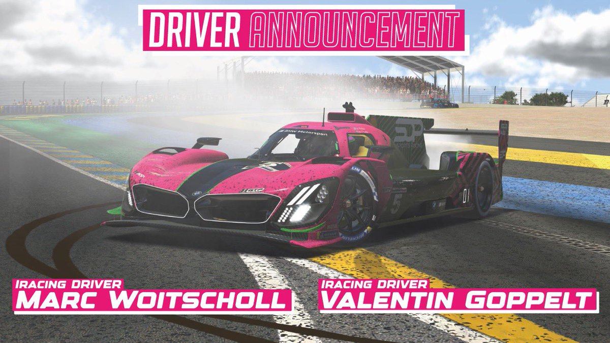SopMotorsport's tweet photo. 🚨 Driver signing announcement 🚨 

Let’s not forget about our iRacing division and our plans to tackle all special events head on this year!

Let’s welcome Marc and Vale to the SOP Esports roster! They join ready for an assault in 2024, starting with the Daytona 24 Hours! #besop https://t.co/pT1JbI5w3V