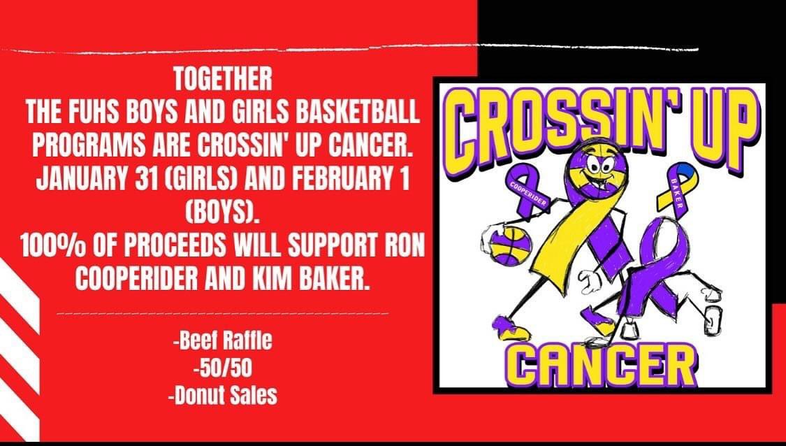 Two people that have been very  impactful to our basketball programs, both deserving of endless blessing during their battles. Save the date, come out to support Kim and Ron! #FalconCountry