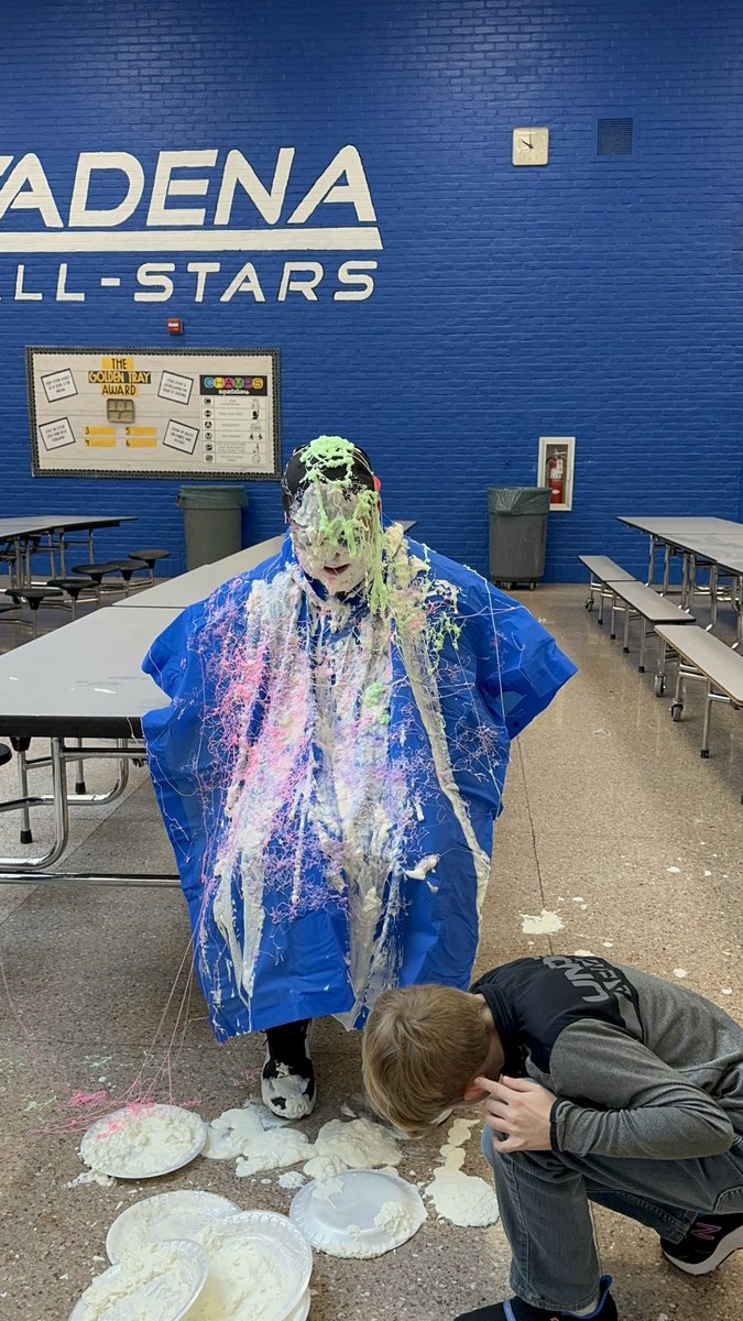 Coach_KT's tweet image. Students earned the opportunity to blast me with a pie and silly string today for working hard and making money for our school! @Adena_AP joined in too… I will have my revenge! @AdenaElementary
