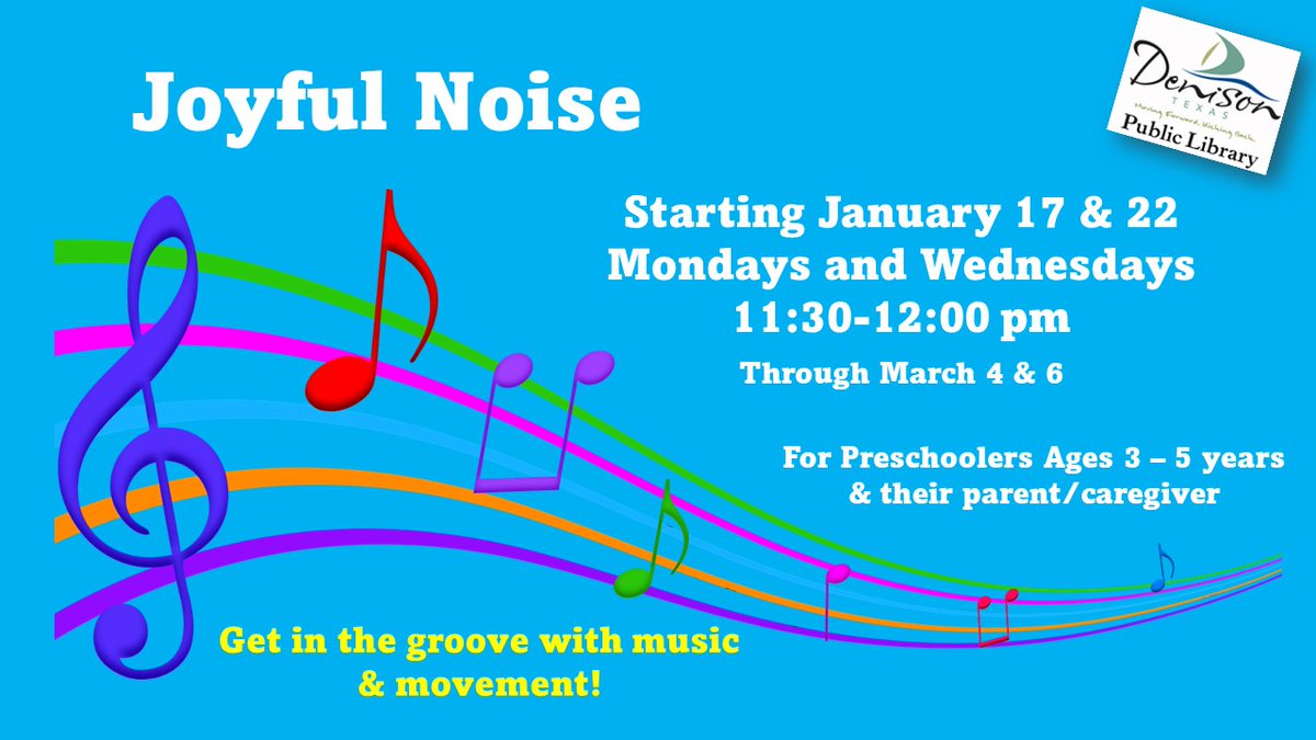 Denison_Library's tweet photo. Join us in the library for our program for preschoolers 3-5 years and their parent/caregiver! The program will start January 17th &amp; 22nd from 11:30-12:00 pm every Monday and Wednesday and end March 4th &amp; 6th. #ReadToWin https://t.co/aSLFgp04nG